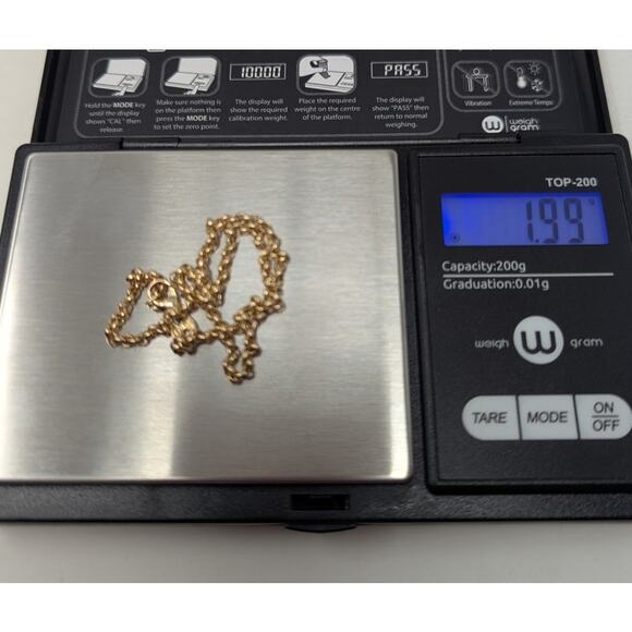 14K Yellow Gold Cable Link Chain Bracelet 10” 1.99g Fine Italian Gold - Picture 4 of 5